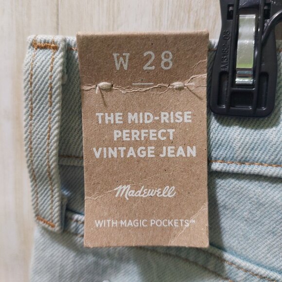 Madewell Womens Mid-Rise Perfect Vintage Jean W28 With Magic Pockets Light Wash - Picture 9 of 11